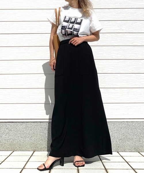 Q（キュー）の「COOLフレアスカート（スカート・レディース・ダークグリーン/ブラック/ベージュ・MEDIUM）」の5枚目の写真