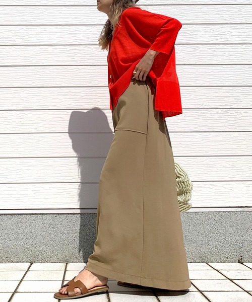 Q（キュー）の「COOLフレアスカート（スカート・レディース・ダークグリーン/ブラック/ベージュ・MEDIUM）」の9枚目の写真