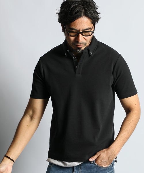 COOLFIBER PLATING SMART POLO：速乾・防シワ COOLFIBER 台衿付