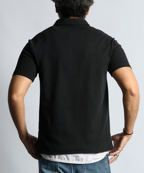 The DUFFER of ST.GEORGE（ザダファーオブセントジョージ）の「COOLFIBER PLATING SMART POLO：速乾・防シワ COOLFIBER 台衿付 ボタンダウン ビジカジ 綺麗目ポロシャツ（ポロシャツ・メンズ・ホワイト/ブラック/ネイビー/ブルー・SMALL/MEDIUM/LARGE/X-LARGE）」の14枚目の写真