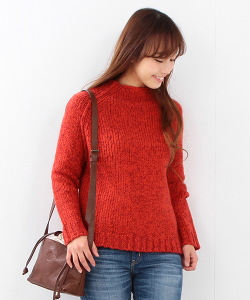 Ray BEAMS（レイビームス）の「Ray BEAMS / ミックスヤーン ボトルネック（ニット/セーター・レディース・オフホワイト/レッド/ネイビー・ONE SIZE）」の3枚目の写真