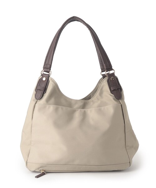 Reflect(リフレクト)の「【大容量/底ファスナー付き/キレイめコーデにも◎】ナイロンバッグ(トートバッグ・レディース・ベージュ系4/ブルーグリーン/ブラック・00)」の3枚目の写真