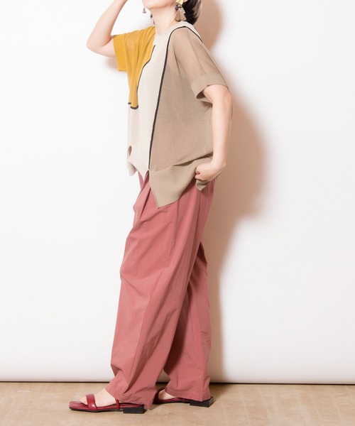 OSMOSIS（オズモーシス）の「ライン切替ニットプルオーバー（ニット/セーター・レディース・カーキ/ブルー/ベージュ・ONE SIZE）」の22枚目の写真