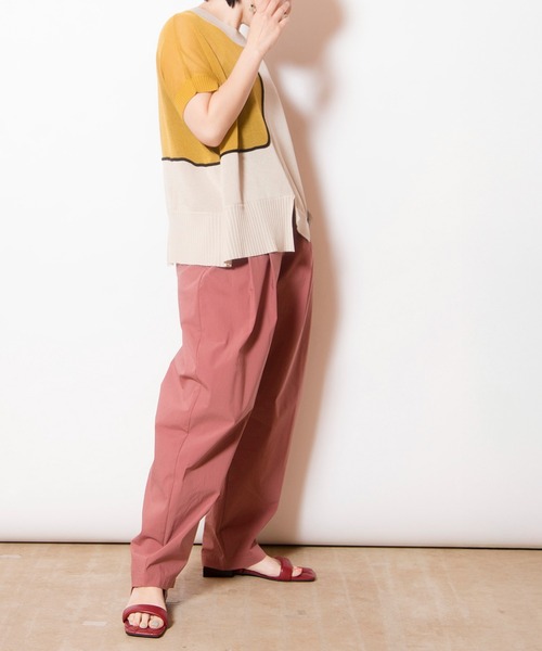 OSMOSIS（オズモーシス）の「ライン切替ニットプルオーバー（ニット/セーター・レディース・カーキ/ブルー/ベージュ・ONE SIZE）」の20枚目の写真