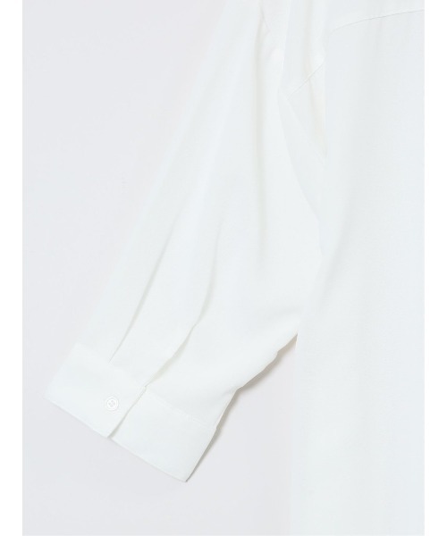 m.f.editorial（エムエフエディトリアル）の「【防シワ ウォッシャブル】m.f.エディトリアル レディース 吸水速乾 7分袖 スキッパー シャツワンピース（ワンピース・レディース・カーキ/ホワイト/ライトグリーン・MEDIUM/LARGE）」の6枚目の写真