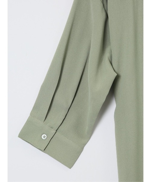 m.f.editorial（エムエフエディトリアル）の「【防シワ ウォッシャブル】m.f.エディトリアル レディース 吸水速乾 7分袖 スキッパー シャツワンピース（ワンピース・レディース・カーキ/ホワイト/ライトグリーン・MEDIUM/LARGE）」の16枚目の写真