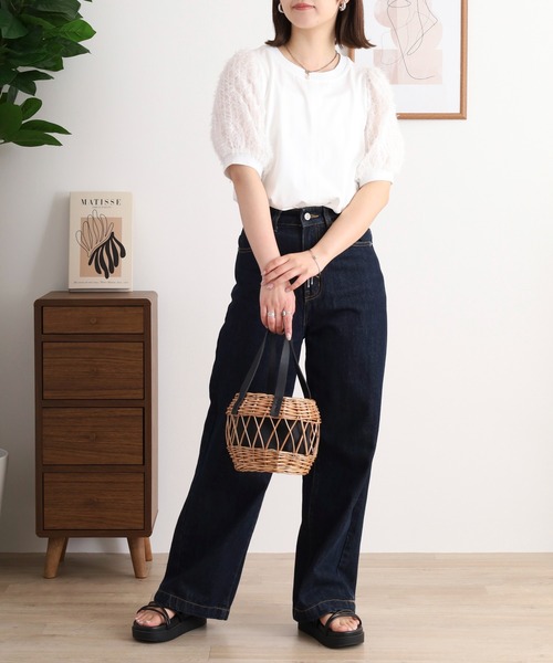 Anna Nicola(アンナニコラ)の「Anna Nicola フリンジシアースリーブ半袖カットソー(Tシャツ/カットソー・レディース・ブラック/ピンク/オフホワイト・38)」の17枚目の写真