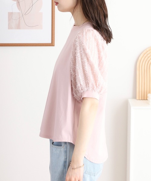 Anna Nicola(アンナニコラ)の「Anna Nicola フリンジシアースリーブ半袖カットソー(Tシャツ/カットソー・レディース・ブラック/ピンク/オフホワイト・38)」の15枚目の写真