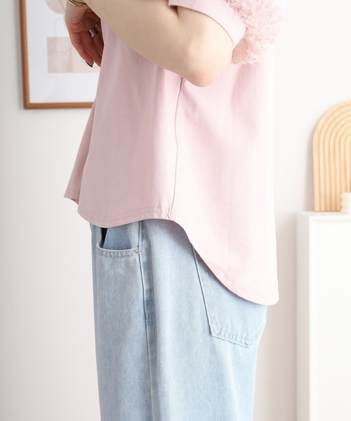 Anna Nicola(アンナニコラ)の「Anna Nicola フリンジシアースリーブ半袖カットソー(Tシャツ/カットソー・レディース・ブラック/ピンク/オフホワイト・38)」の9枚目の写真