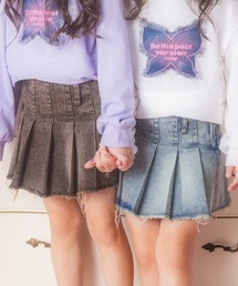 ANAP kids | クラッシュデニムプリーツスカート【ジュニアお揃い】(スカート)