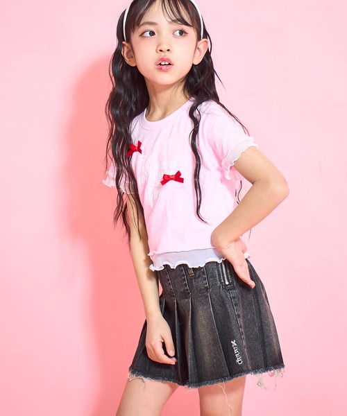 ANAP kids（アナップキッズ）の「クラッシュデニムプリーツスカート【ジュニアお揃い】（スカート・キッズ・ブラック/ブルー/ブラウン・130cm/120cm/110cm/130/120/110）」の17枚目の写真