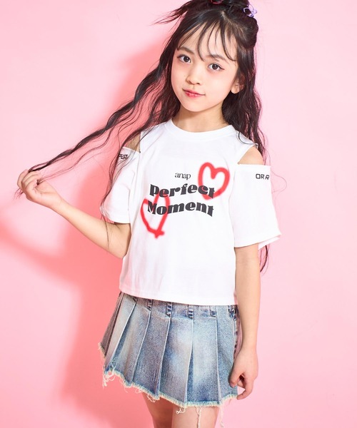 ANAP kids（アナップキッズ）の「クラッシュデニムプリーツスカート【ジュニアお揃い】（スカート・キッズ・ブラック/ブルー/ブラウン・130cm/120cm/110cm/130/120/110）」の15枚目の写真