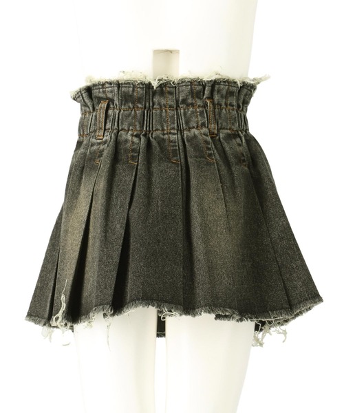 ANAP kids（アナップキッズ）の「クラッシュデニムプリーツスカート【ジュニアお揃い】（スカート・キッズ・ブラック/ブルー/ブラウン・130cm/120cm/110cm/130/120/110）」の9枚目の写真