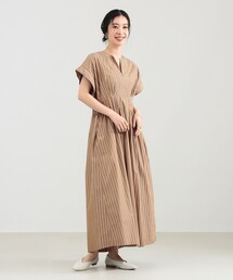 ne Quittez pas ヌキテパ ロングワンピース ブラウン ストライプ ne Quittez pas ヌキテパ ロングワンピース ブラウン・ストライプ