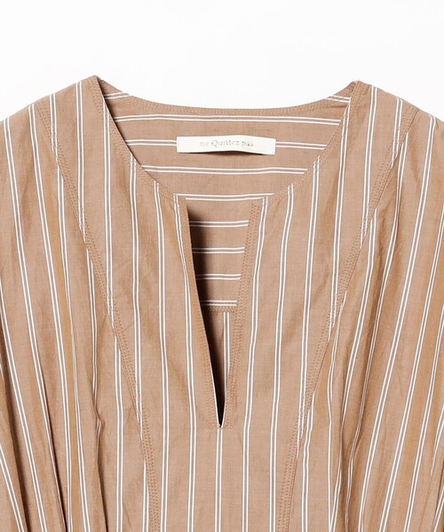 美品⭐️ne Quittez pas スキッパーピンタックワンピース ベージュ NE QUITTEZ PAS! ワンピース 「別注」ne Quittez pas / ポプリン