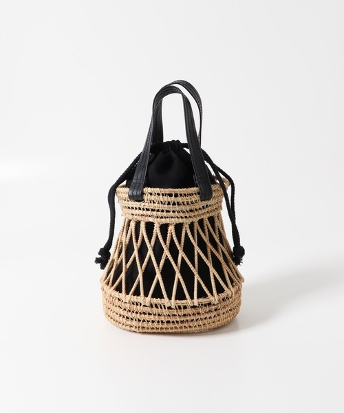 URBAN RESEARCH Sonny Label（アーバンリサーチサニーレーベル）の「TARANGO　ミニカゴバッグ（かごバッグ・レディース・オフホワイト/ブラック・ONE）」の6枚目の写真