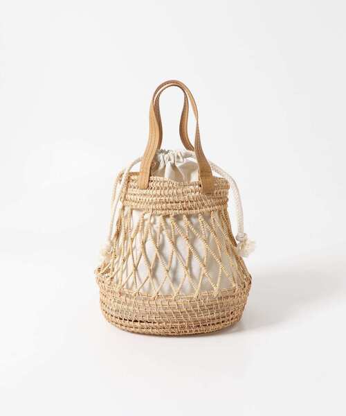 URBAN RESEARCH Sonny Label（アーバンリサーチサニーレーベル）の「TARANGO　ミニカゴバッグ（かごバッグ・レディース・オフホワイト/ブラック・ONE）」の8枚目の写真