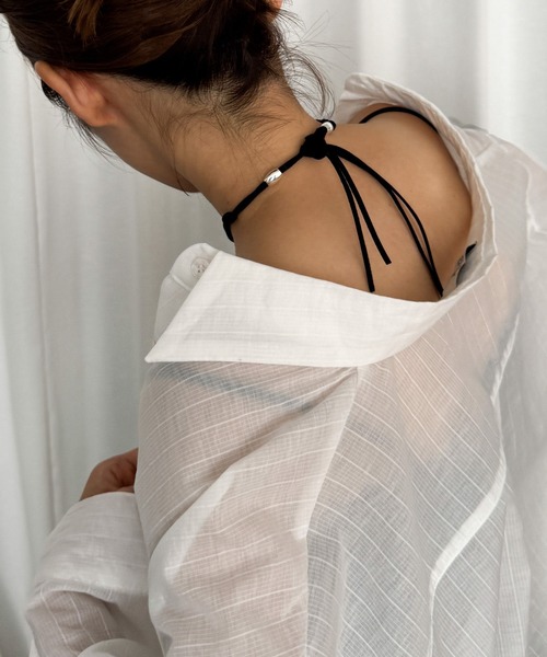 CANAL JEAN（キャナルジーン）の「Pt　Lump Stringチョーカー（チョーカー・レディース・ブラック・ONE SIZE）」の4枚目の写真