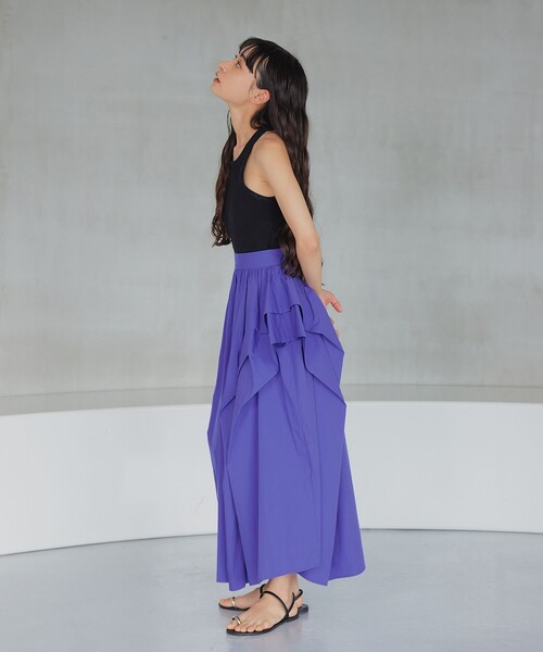 EMMEL REFINES（エメルリファインズ）の「＜EMMEL REFINES＞EM サイドボリューム タックスカート（スカート・レディース・パープル/ブラック・S/M）」の5枚目の写真