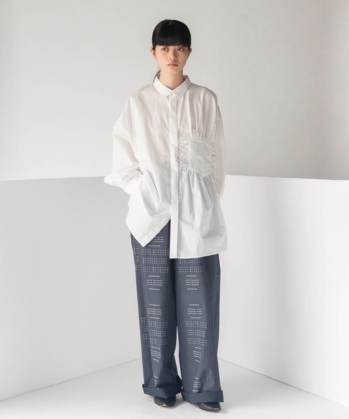 mintdesigns(ミントデザインズ)の「DOT TYPE GATHER PANTS(その他パンツ・レディース・ネイビー/レッド・ONESIZE)」の5枚目の写真