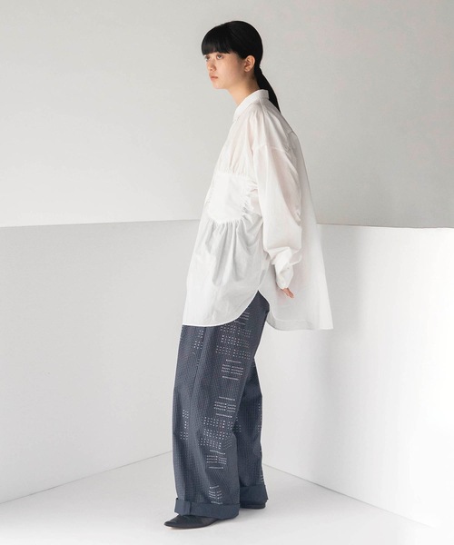 mintdesigns(ミントデザインズ)の「DOT TYPE GATHER PANTS(その他パンツ・レディース・ネイビー/レッド・ONESIZE)」の6枚目の写真