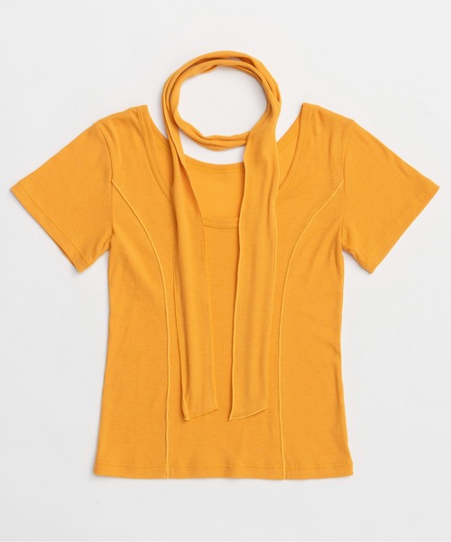 tシャツ With Tie Sheer Cotton T-shirt/タイ付きシアーコットンTEE「MAISON SPECIAL/メゾンスペシャル」 With Tie Sheer Cotton T-shirt/タイ付きシアーコットンTEE