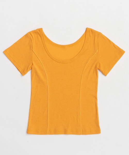 MAISON SPECIAL(メゾンスペシャル)の「With Tie Sheer Cotton T-shirt/タイ付きシアーコットンTEE(Tシャツ/カットソー・レディース・ブラック/オレンジ/ライム・FREE)」の18枚目の写真