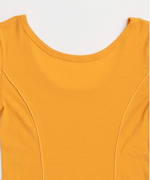 MAISON SPECIAL(メゾンスペシャル)の「With Tie Sheer Cotton T-shirt/タイ付きシアーコットンTEE(Tシャツ/カットソー・レディース・ブラック/オレンジ/ライム・FREE)」の19枚目の写真