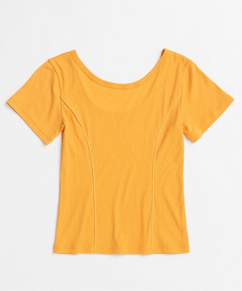 【新品】【イエベさん向け】コーデ売り ロゴTシャツ×オレンジスカート セット 夏 With Tie Sheer Cotton T-shirt/タイ付きシアーコットンTEE