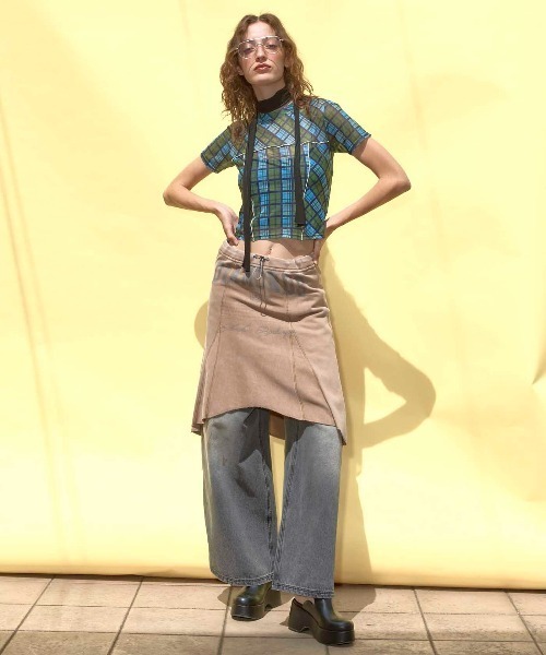MAISON SPECIAL(メゾンスペシャル)の「With Tie Sheer Cotton T-shirt/タイ付きシアーコットンTEE(Tシャツ/カットソー・レディース・ブラック/オレンジ/ライム・FREE)」の7枚目の写真