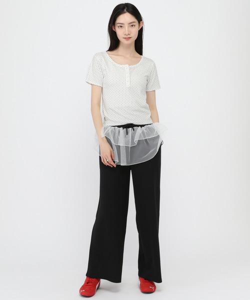 3.3 Field Trip （3.3フィールドトリップ）の「3.3 Field Trip／ドットヘンリーネックT（Tシャツ/カットソー・レディース・ブラック/ホワイト・FREE）」の5枚目の写真