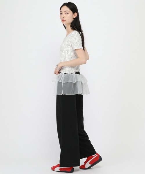 3.3 Field Trip （3.3フィールドトリップ）の「3.3 Field Trip／ドットヘンリーネックT（Tシャツ/カットソー・レディース・ブラック/ホワイト・FREE）」の6枚目の写真