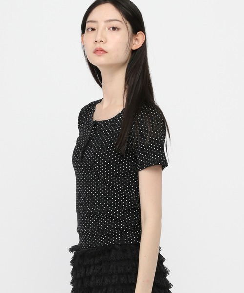 3.3 Field Trip （3.3フィールドトリップ）の「3.3 Field Trip／ドットヘンリーネックT（Tシャツ/カットソー・レディース・ブラック/ホワイト・FREE）」の14枚目の写真