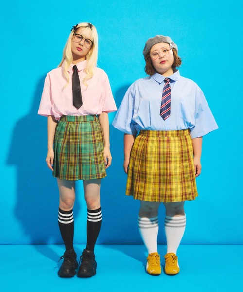 PUNYUS（プニュズ）の「チェックプリーツミニスカート（スカート・レディース・イエロー/グリーン/ピンク・1/2/3/4）」の15枚目の写真