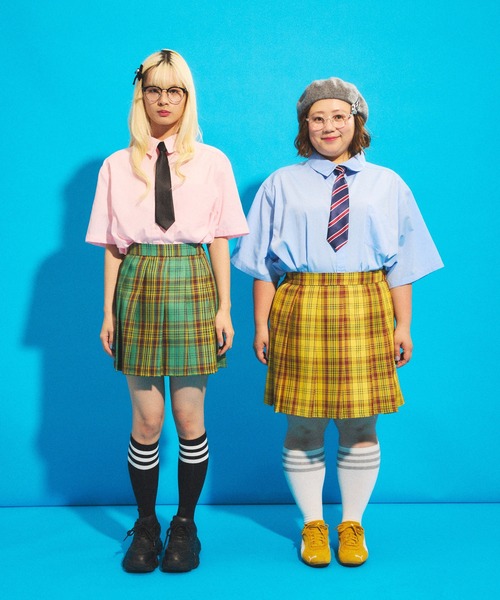 PUNYUS（プニュズ）の「チェックプリーツミニスカート（スカート・レディース・イエロー/グリーン/ピンク・1/2/3/4）」の17枚目の写真