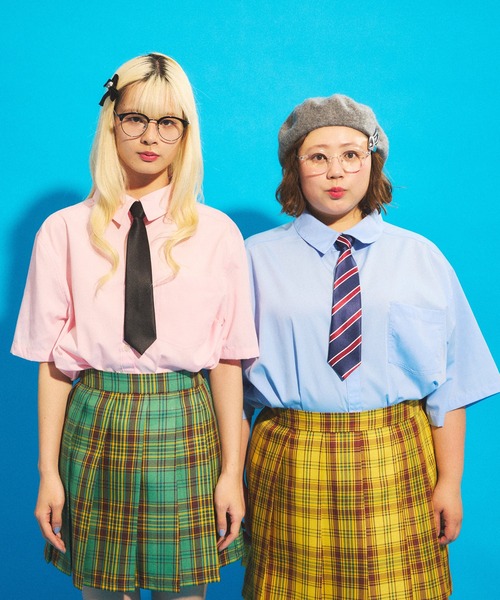 PUNYUS（プニュズ）の「チェックプリーツミニスカート（スカート・レディース・イエロー/グリーン/ピンク・1/2/3/4）」の18枚目の写真