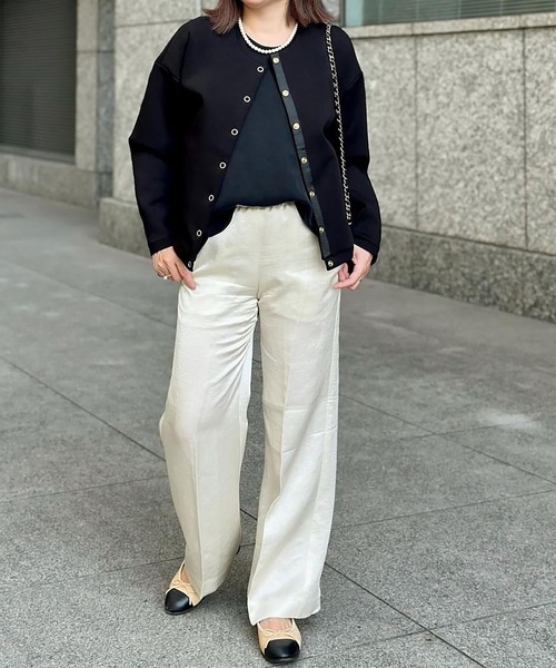 STYLEDOOR(スタイルドア)の「【サイズ展開あり】ダンボールノーカラージャケット(ノーカラージャケット・レディース・モカ/チャコールグレー/ブラック・3L/LL/L/M/S)」の13枚目の写真