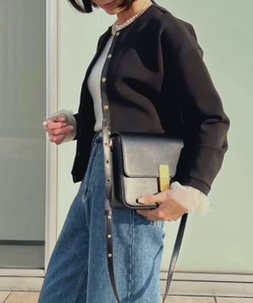 STYLEDOOR(スタイルドア)の「【サイズ展開あり】ダンボールノーカラージャケット(ノーカラージャケット・レディース・モカ/チャコールグレー/ブラック・3L/LL/L/M/S)」の20枚目の写真