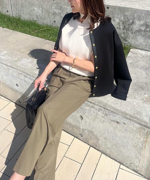 STYLEDOOR(スタイルドア)の「【サイズ展開あり】ダンボールノーカラージャケット(ノーカラージャケット・レディース・モカ/チャコールグレー/ブラック・3L/LL/L/M/S)」の19枚目の写真