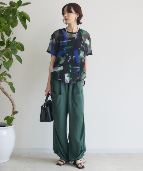 Paradise Picnic(パラダイスピクニック)の「SUGAR ROSE テンセル2WAYカーゴパンツ(カーゴパンツ・レディース・ブラック/グリーン/ピンク・FREE)」の5枚目の写真