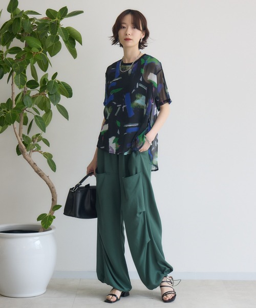 Paradise Picnic(パラダイスピクニック)の「SUGAR ROSE テンセル2WAYカーゴパンツ(カーゴパンツ・レディース・ブラック/グリーン/ピンク・FREE)」の4枚目の写真
