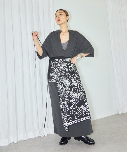 CITYSHOP（シティーショップ）の「KEY NECK COTTON DRESS：ワンピース