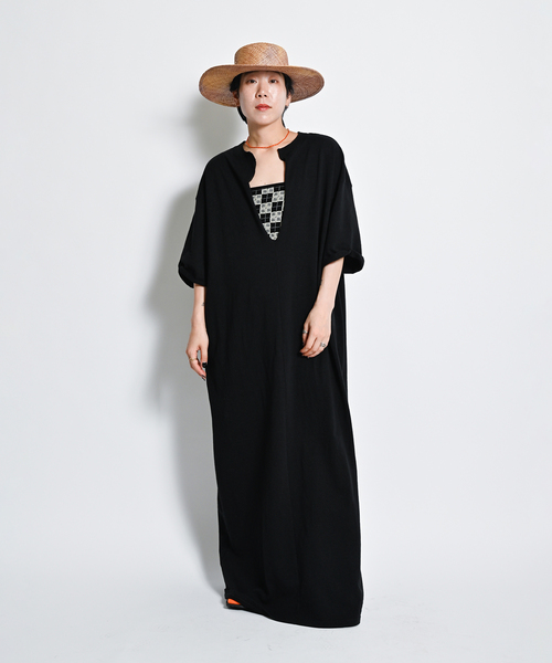 CITYSHOP（シティーショップ）の「KEY NECK COTTON DRESS：ワンピース