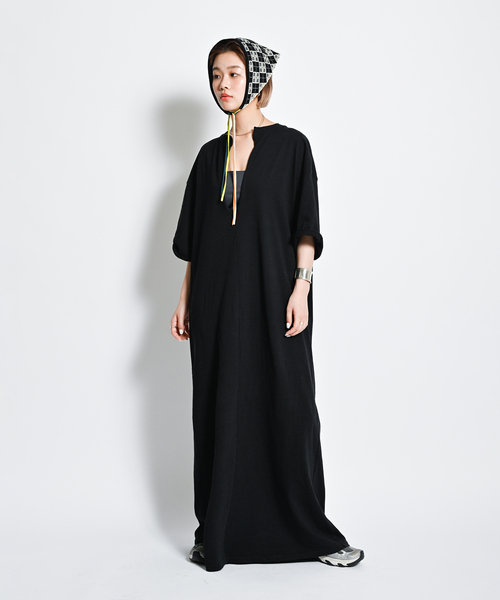 CITYSHOP（シティーショップ）の「KEY NECK COTTON DRESS：ワンピース