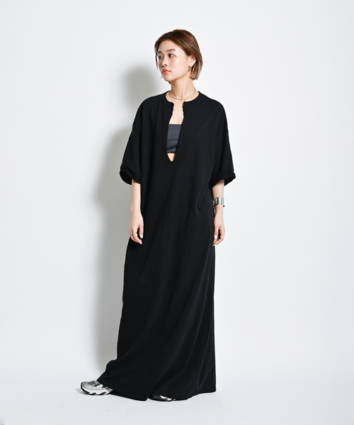 CITYSHOP（シティーショップ）の「KEY NECK COTTON DRESS：ワンピース