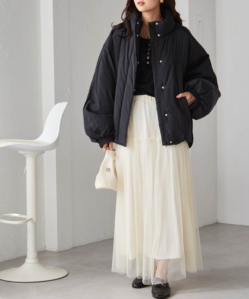 RANAN（ラナン）の「オーバーサイズモンスター中綿ブルゾン（ダウンジャケット/コート・レディース・ベージュ/アイボリー/ブラック・LL/L/M）」の8枚目の写真