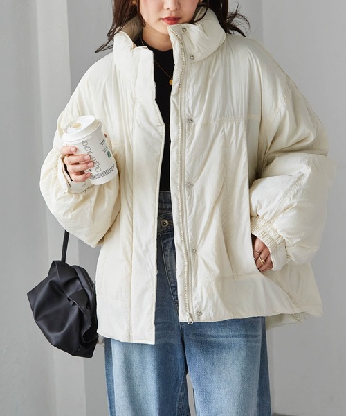 RANAN（ラナン）の「オーバーサイズモンスター中綿ブルゾン（ダウンジャケット/コート・レディース・ベージュ/アイボリー/ブラック・LL/L/M）」の4枚目の写真