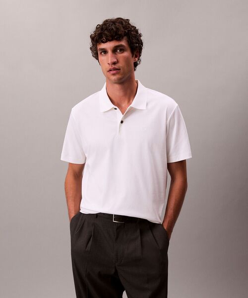 Calvin Klein（カルバン・クライン）の「60S インターロック ポロシャツ（ポロシャツ・メンズ・ブラック/ホワイト・M/S/XS）」の2枚目の写真