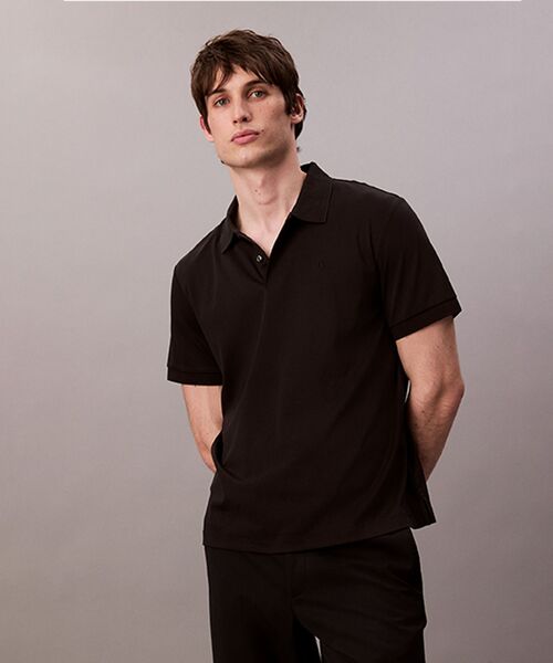 Calvin Klein（カルバン・クライン）の「60S インターロック ポロシャツ（ポロシャツ・メンズ・ブラック/ホワイト・M/S/XS）」の4枚目の写真