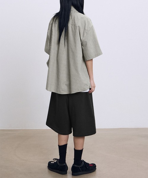 F.ILLUMINATE(フィルミネイト)の「【UNISEX】Filluminate/Lowkeyチェック半袖シャツ(シャツ/ブラウス・レディース・ライトベージュ/ブラック・MEDIUM/LARGE/SMALL)」の12枚目の写真
